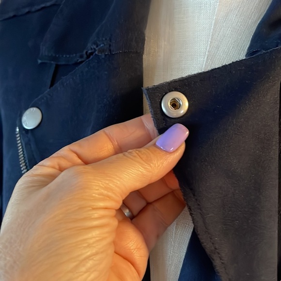 Level 99 Tabitha vegan faux suede moto jacket SUPER SOFT zipped slight side Med - Picture 9 of 16
